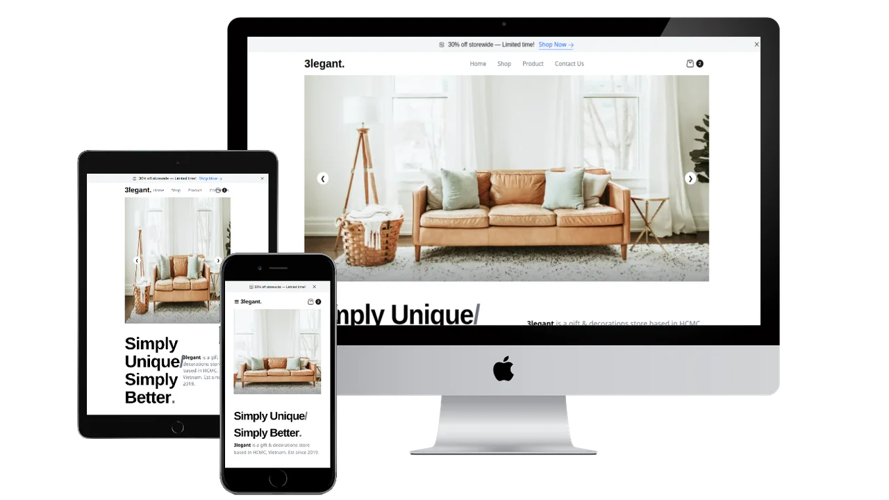 3legant Landing Page - Project Preview